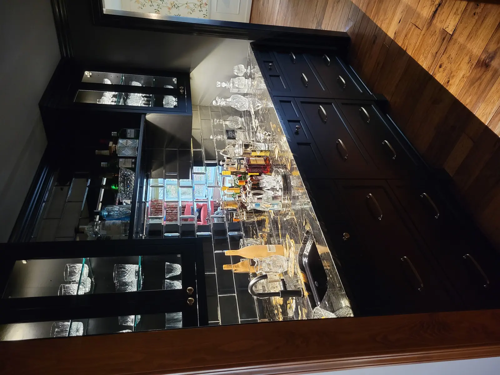 Custom finished basement bar by Keeler Carpentry